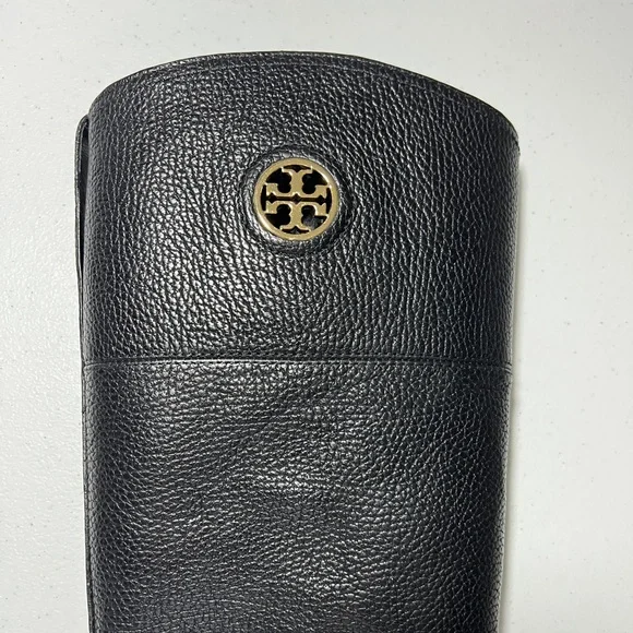 Tory Burch Junction Riding Boot in Black Tumbled Leather with box - Picture 8 of 16